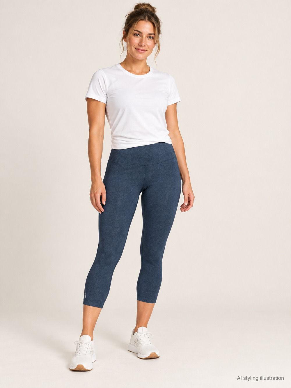 NOBULL Heather Navy Blue Cropped Leggings Small